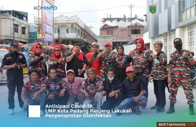 Tim LMP Kota Padang Panjang yang siap melakukan berbagai upaya pencegahan Covid-19.
