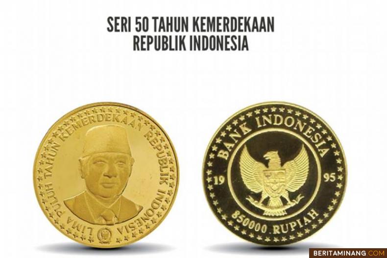 Contoh uang rupiah khusus saat peringatan HUT Indonesia ke-50. (Dok/kabar24.bisnis.com)