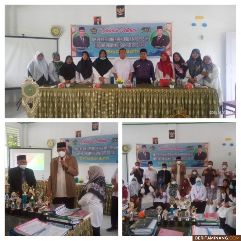 Suasana penilaian Kinerja Kepala Madrasah oleh tim PKKM Provinsi Sumbar di MTsN 6 Solsel,  Selasa (31/8/2021). Afrizal. A
