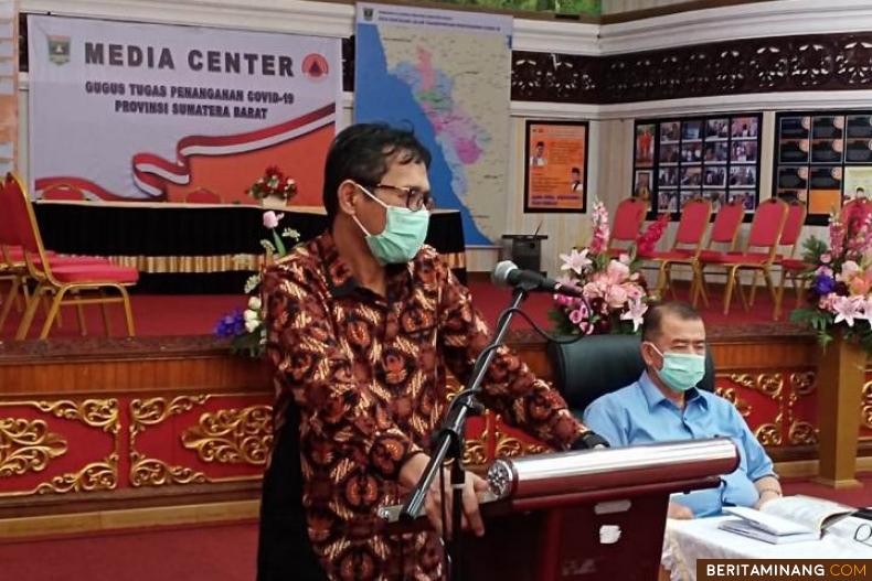 Gubernur Sumbar Irwan Prayitno menggelar rapat terbatas bidang ekonomi terkait dampak akibat pandemi Corona Covid-19. Foto Humas Sumbar