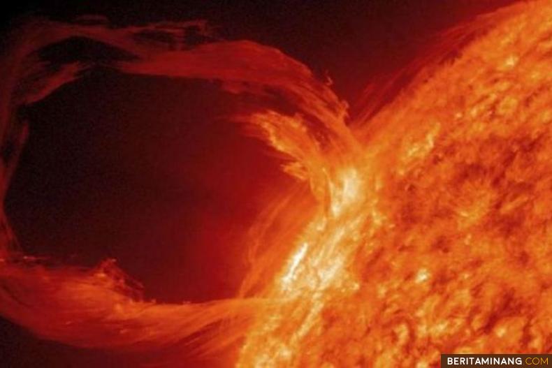 Ilustrasi model badai matahari. (NASA)
