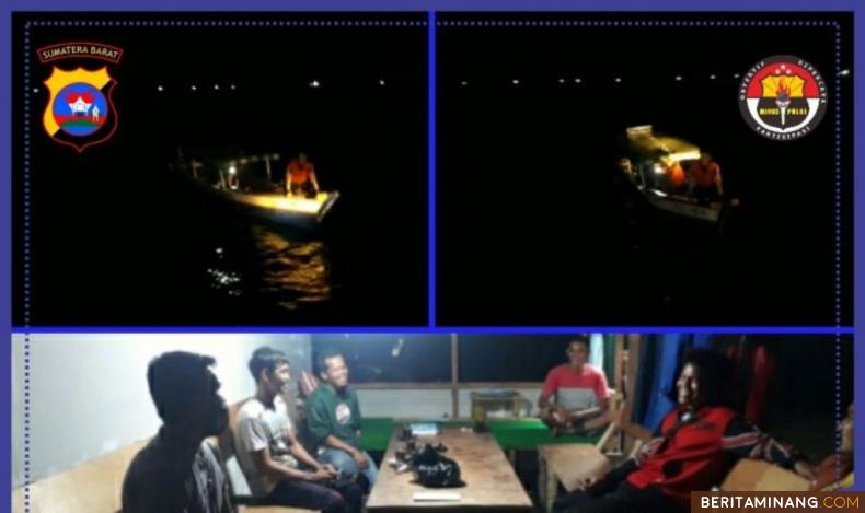 Satpolairud Polres Pessel saat mengevakuasi kapal nelayan yang mati mesin. Foto: tribratanews.sumbar.polri.go.id