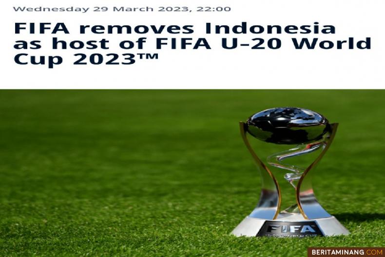 Terancam Sangsi, Indonesia Batal Jadi Tuan Rumah Piala Dunia U-20