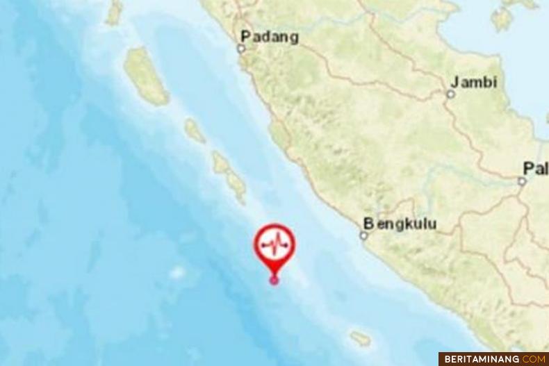 Ilustrasi lokasi gempa 6,9 SR di Bengkulu. (BMKG)