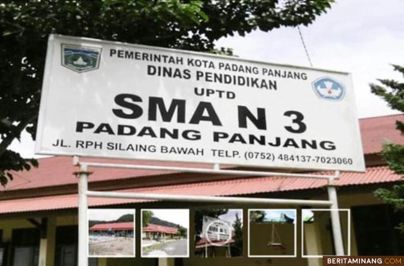 Plang merk SMA 3 Padangpanjang Sumbar. Dok. Ist