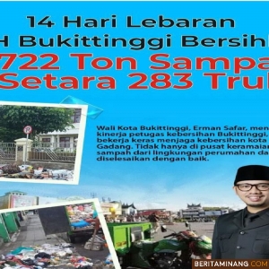14 Hari Libur Lebaran, Produksi Sampah di Kota Bukittinggi Meningkat 100 Persen
