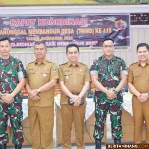 Wakil Bupati Pessel Hadiri Rakor TNI Manunggal Membangun Desa di Padang